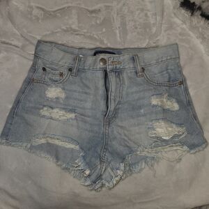 Aeropostale Light Blue Ripped Jean Shorts
